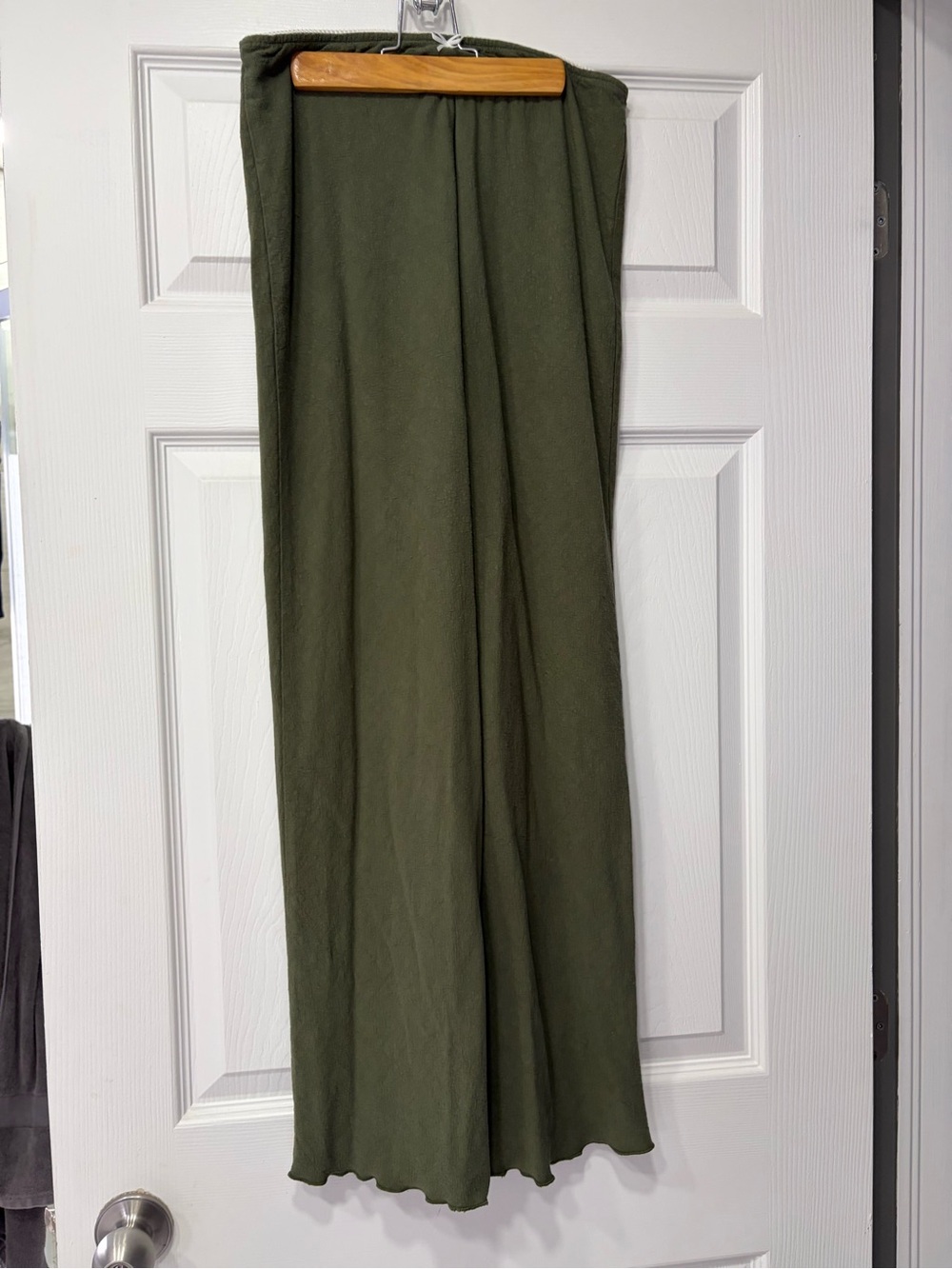 Womance Olive Green Maxi Skirt